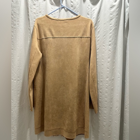 Women's Tan Long Coat - Picture 6 of 6